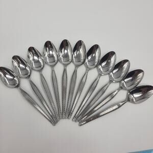 11 Vintage National Stainless Teaspoons Granada Pattern Replacements Japan